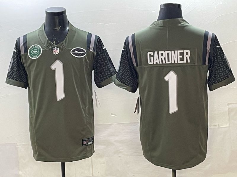 Men New York Jets #1 Gardner green 5th generations Throwback Nike 2025 Limited NFL Jersey style 02